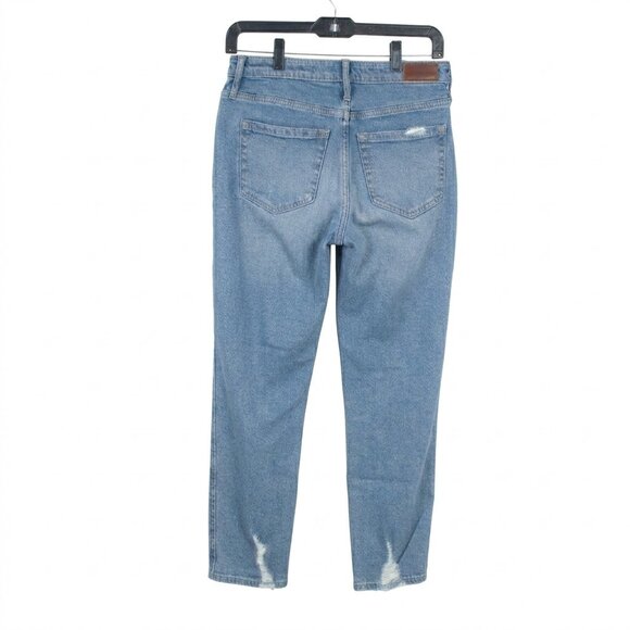 Hollister Womens High Rise Mom Jeans Size 5r 27x27 Blue Denim Distressed - Picture 2 of 8